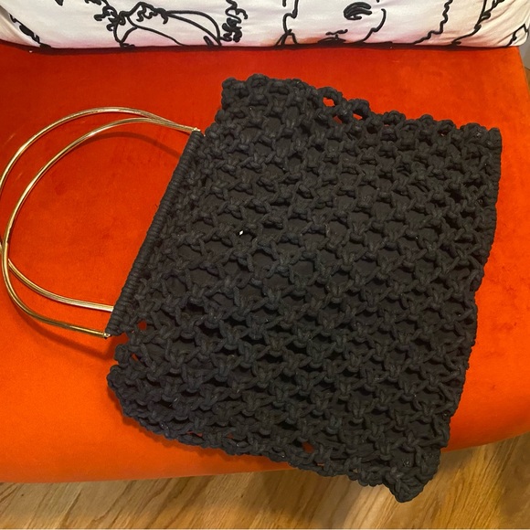 Black Macrame Handbag - Picture 3 of 3